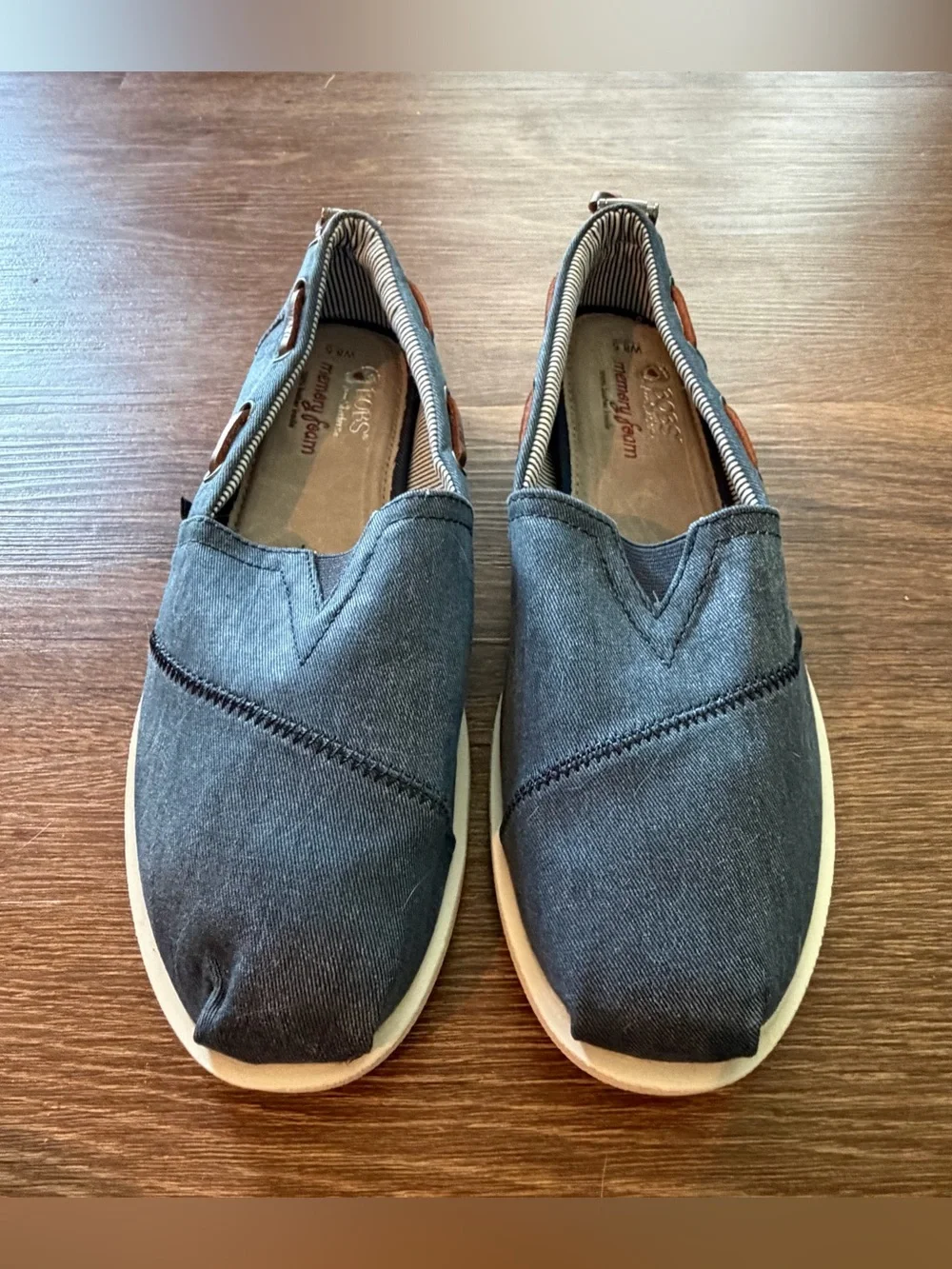 Skechers by Bob’s- Navy Canvas Slip-On Loafers Size 8.5
